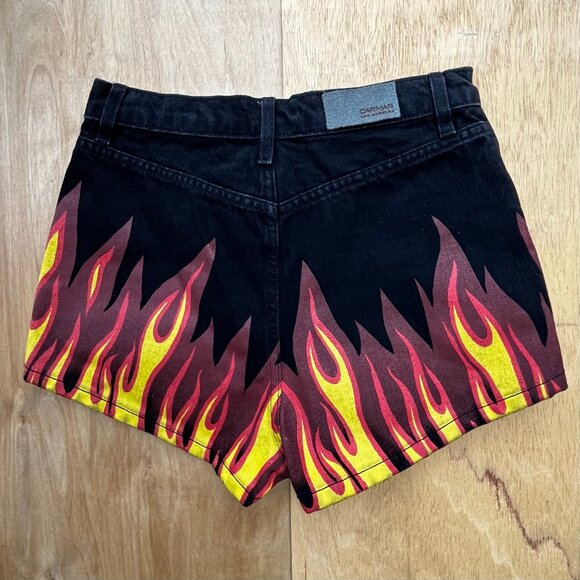 CARMAR TITANIA FLAME SLIM HIGH RISE DENIM SHORTS WOMEN’S sz 25 Button Fly NWT - Picture 4 of 12